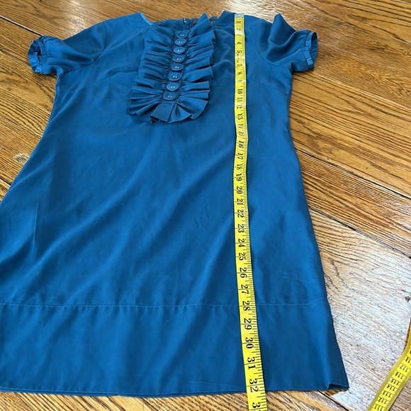 XXi jadestone blue mini dress with ruffle details.  Great condition. Size Small - Picture 10 of 13